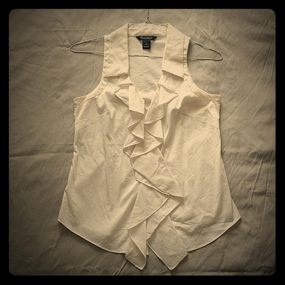 White House Black Market White Tank Top